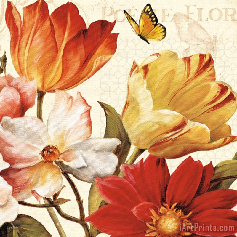 Poesie Florale III painting - Lisa Audit Poesie Florale III Art Print
