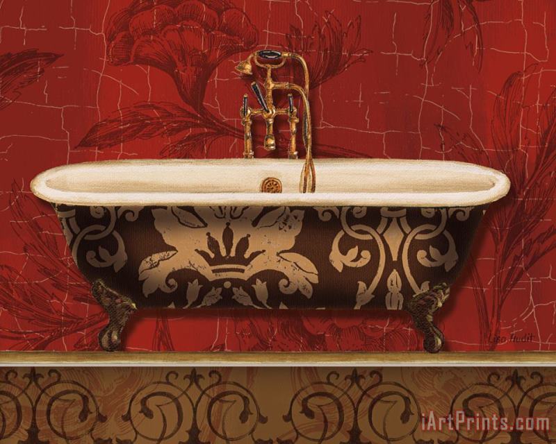 Lisa Audit Royal Red Bath I Art Painting