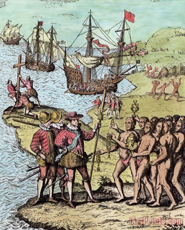 Columbus At Hispaniola painting - London Justin Winsor Columbus At Hispaniola Art Print