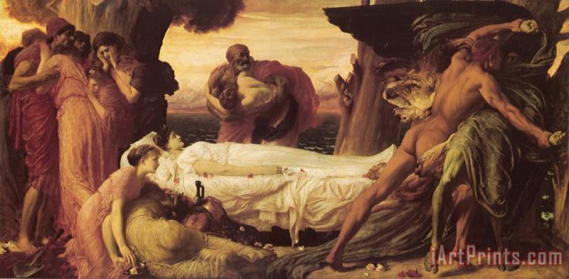 Lord Frederick Leighton Hercules Wrestling with Death for The Body of Alcestis Art Print