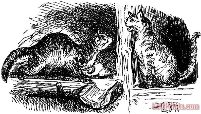 Lorenz Frolich Hans Christian Andersen Cats Art Print
