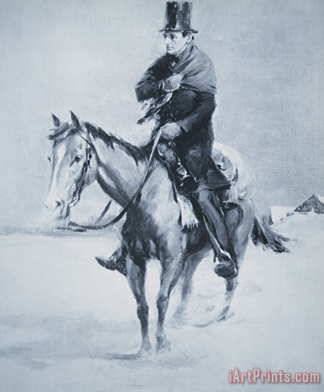 Louis Bonhajo Abraham Lincoln Riding His Judicial Circuit Art Painting
