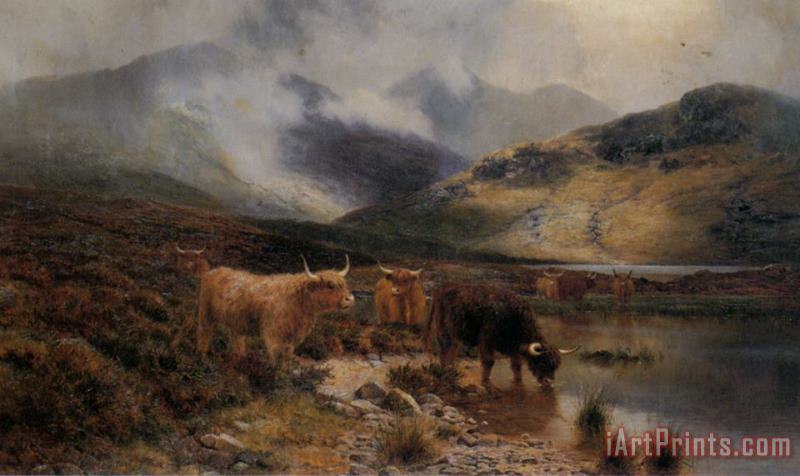 By an Argyllshire Loch Between The Showers painting - Louis Bosworth Hurt By an Argyllshire Loch Between The Showers Art Print