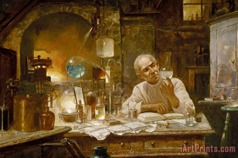 The Chemist painting - Louis Charles Moeller The Chemist Art Print