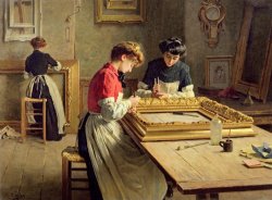 Louis Emile Adan Interior of a Frame Gilding Workshop