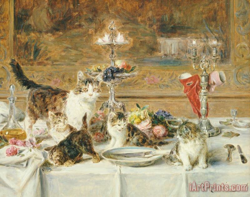 After Dinner Guests painting - Louis Eugene Lambert After Dinner Guests Art Print