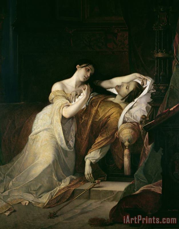 Joanna the Mad with Philip I the Handsome painting - Louis Gallait Joanna the Mad with Philip I the Handsome Art Print