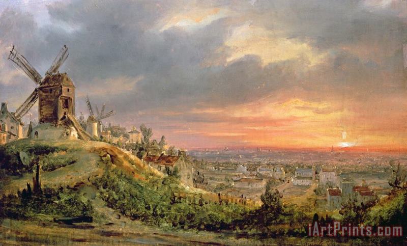 Louis Jacques Mande Daguerre View of the Butte Montmartre Art Painting