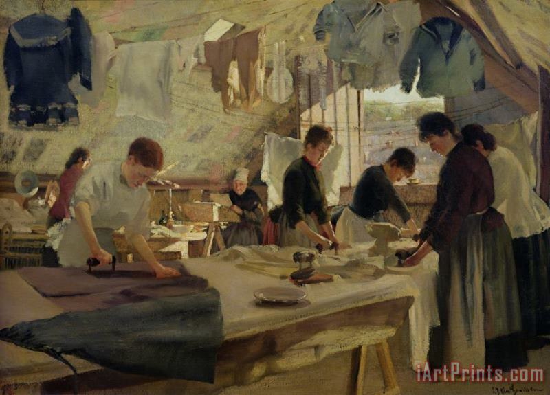 Louis Joseph Anthonissen Ironing Workshop In Trouville Art Painting