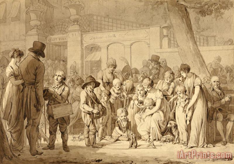 Compositional Drawing for 'entrance to The Jardin Turc' painting - Louis Leopold Boilly Compositional Drawing for 'entrance to The Jardin Turc' Art Print