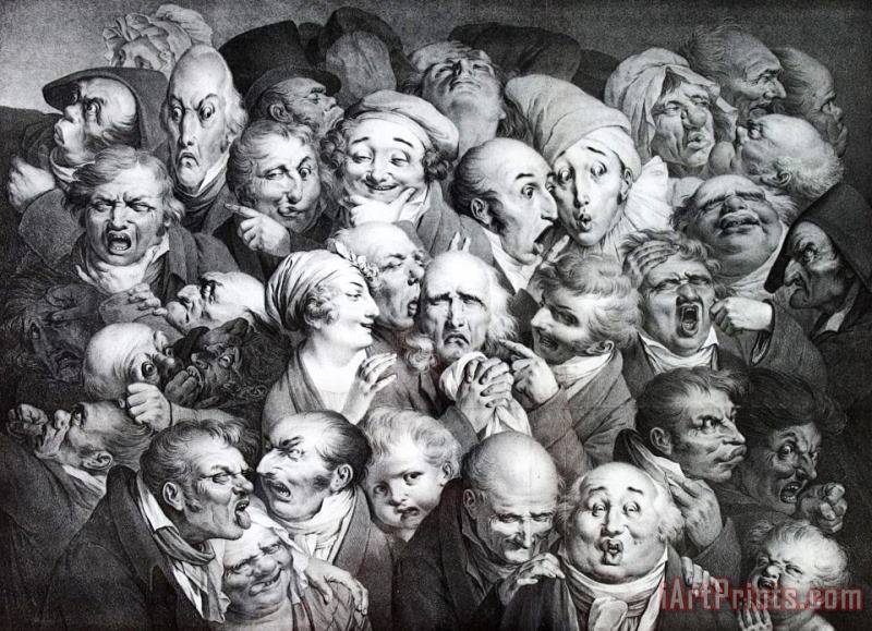 Louis Leopold Boilly Group of Thirty Five Heads Art Print