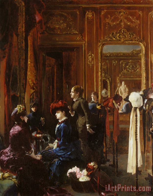 Louis Robert Carrier-belleuse Un Salon De Modes a Paris Art Print