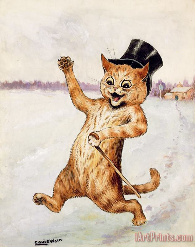 Louis Wain Top Cat Art Print