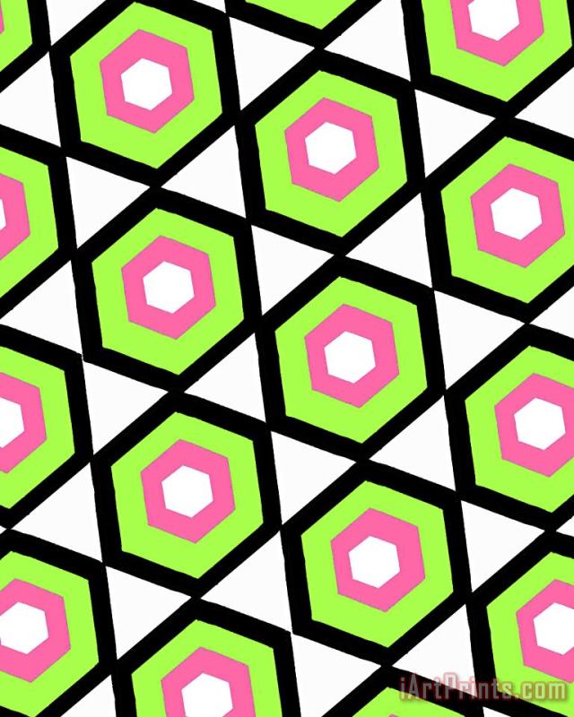 Hexagon painting - Louisa Knight Hexagon Art Print