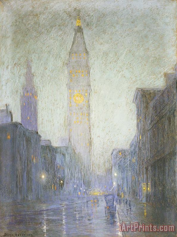Lowell Birge Harrison Madison Avenue at Twilight Art Painting