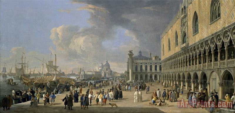 Luca Carlevariis The Doge's Palace And The Grand Canal, Venice Art Painting