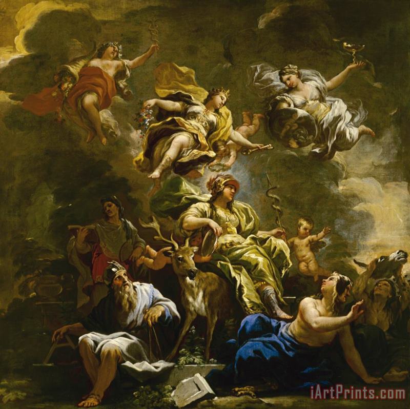 Luca Giordano Allegory of Prudence Art Painting