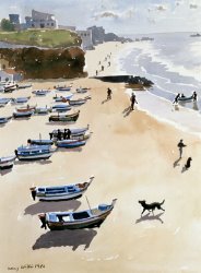 Lucy Willis Boats on the Beach painting