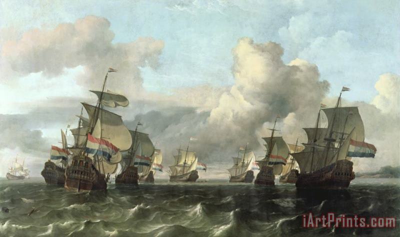 Ludolf Backhuysen The Dutch Fleet of the India Company Art Painting