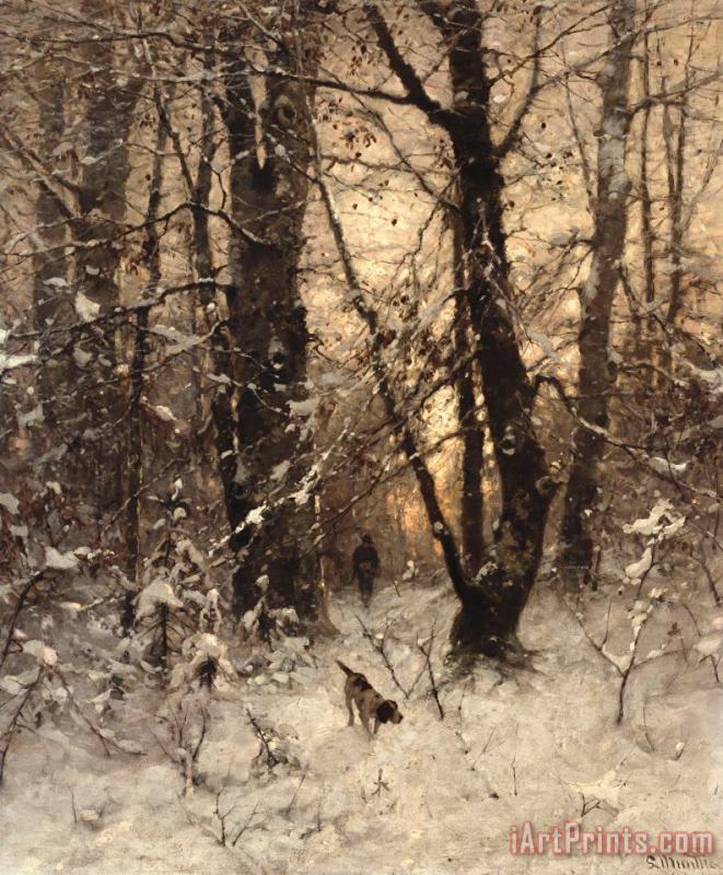 Winter Twilight painting - Ludwig Munthe Winter Twilight Art Print