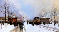 Luigi Loir Paris in Winter painting