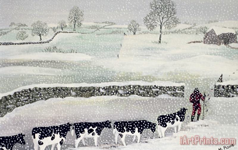 Maggie Rowe Cotswold - Winter Scene Art Print