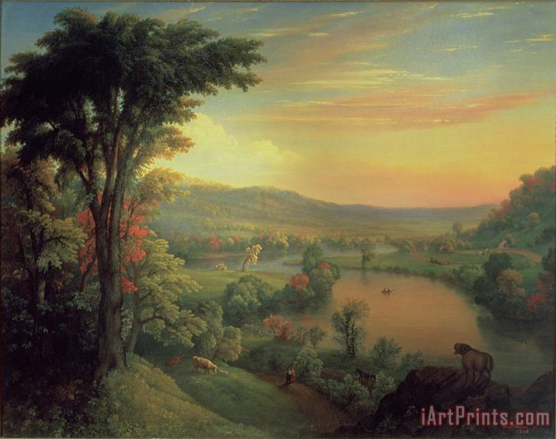 View of the Mohawk near Little Falls painting - Mannevillette Elihu Dearing Brown View of the Mohawk near Little Falls Art Print