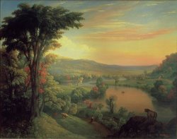 Mannevillette Elihu Dearing Brown View of the Mohawk near Little Falls painting