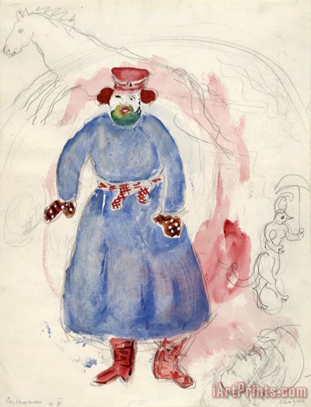 Marc Chagall A Coachman, Costume Design for Aleko (scene Iv). (1942) Art Painting