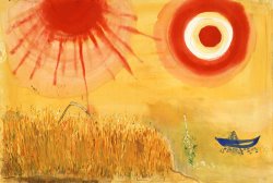 Marc Chagall A Wheatfield on a Summer's Afternoon. Study for Backdrop for Scene III of The Ballet Aleko. (1942)