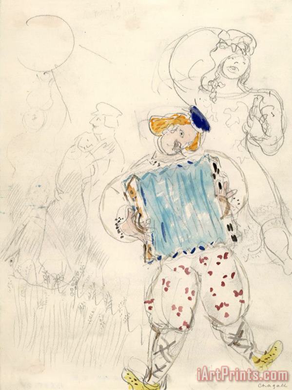 Marc Chagall A Young Boy, Costume Design for Aleko (scene Iii). (1942) Art Painting