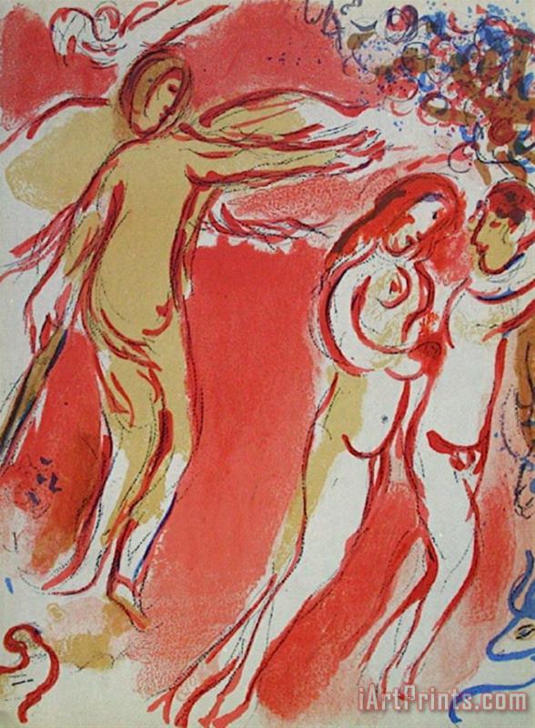 Bible Adam Et Eve Chasses Du Paradis painting - Marc Chagall Bible Adam Et Eve Chasses Du Paradis Art Print