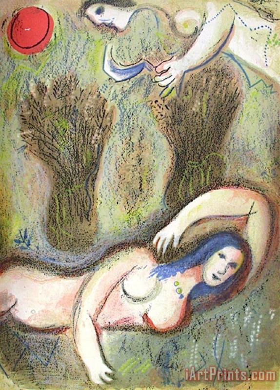 Bible Booz Se Reveille Et Voit Ruth painting - Marc Chagall Bible Booz Se Reveille Et Voit Ruth Art Print