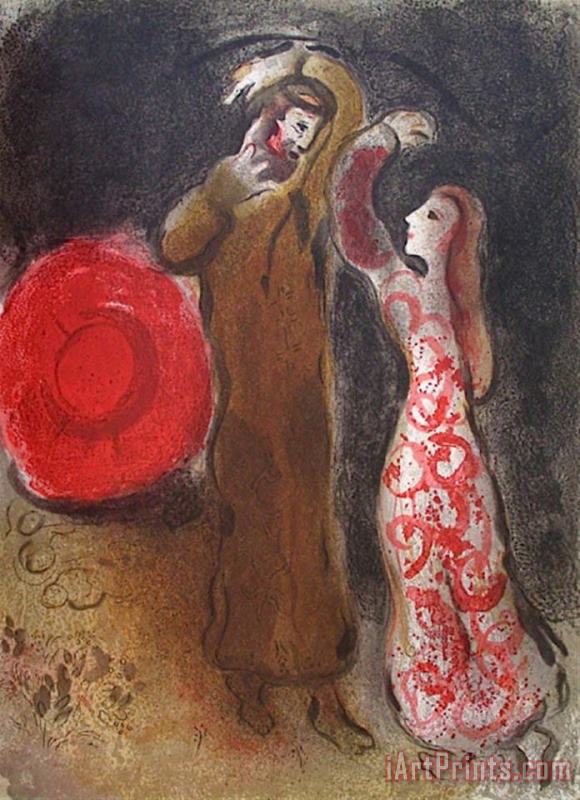 Marc Chagall Bible Rencontre De Ruth Et De Booz Art Print