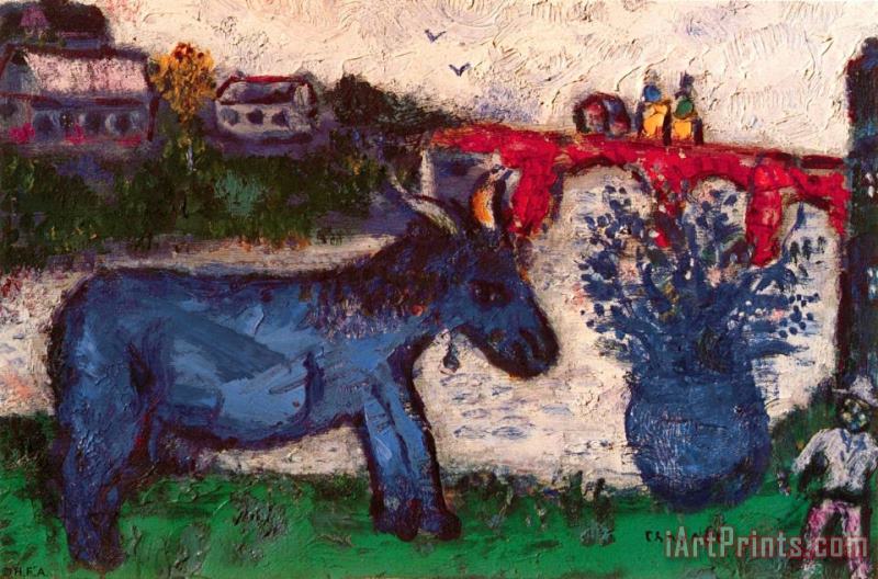 Blue Donkey painting - Marc Chagall Blue Donkey Art Print
