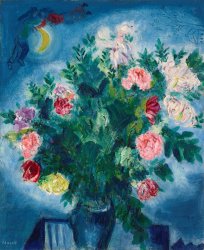 Marc Chagall Bouquet De Fleurs Avec Amoureux, 1927 painting