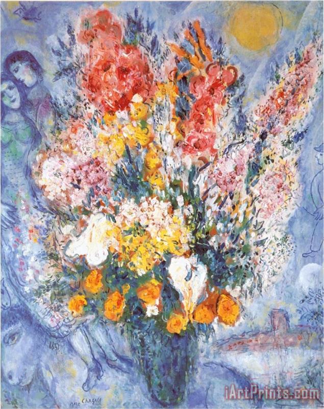 Bouquet Des Fleurs painting - Marc Chagall Bouquet Des Fleurs Art Print