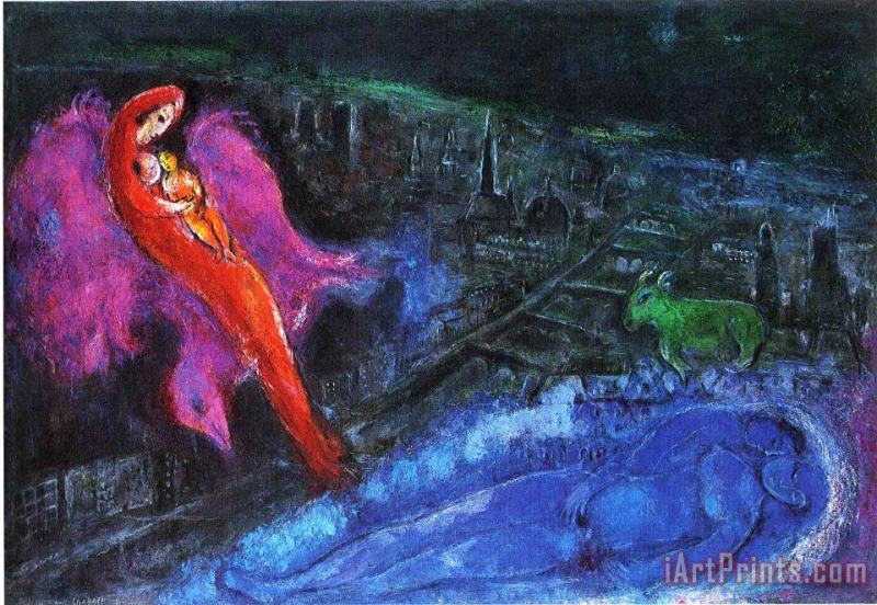 Marc Chagall Bridges Over The Seine 1954 Art Print
