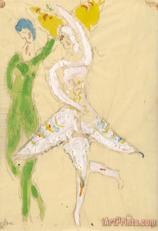 Marc Chagall Costume for Butterfly, Costume Design for Aleko (scene Iv). (1942) Art Painting