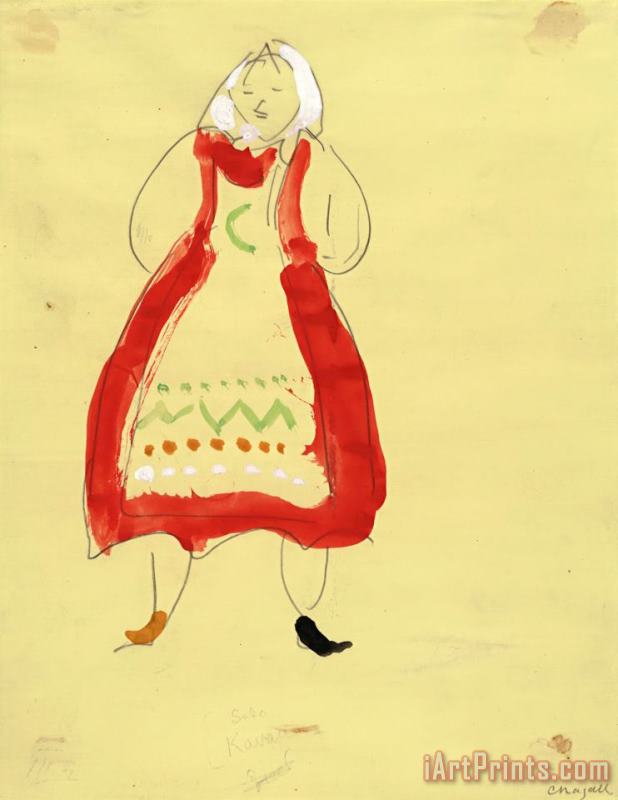 Marc Chagall Costume for Peasant, Costume Design for Aleko (scene Iii). (1942) Art Painting
