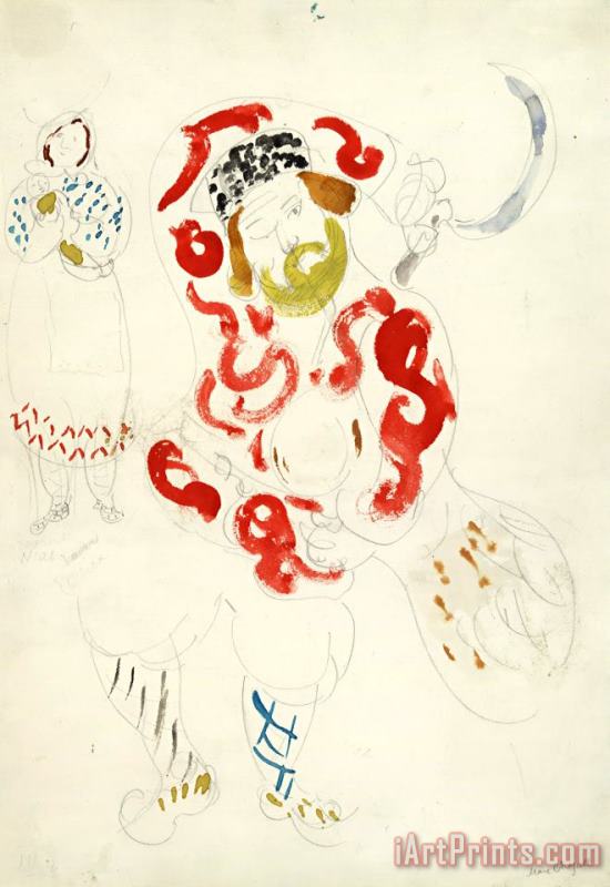 Marc Chagall Costumes for Peasant, Costume Design for Aleko (scene Iii). (1942) Art Painting