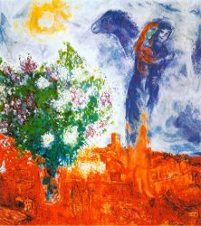 Marc Chagall Couple Au Dessus De St Paul painting