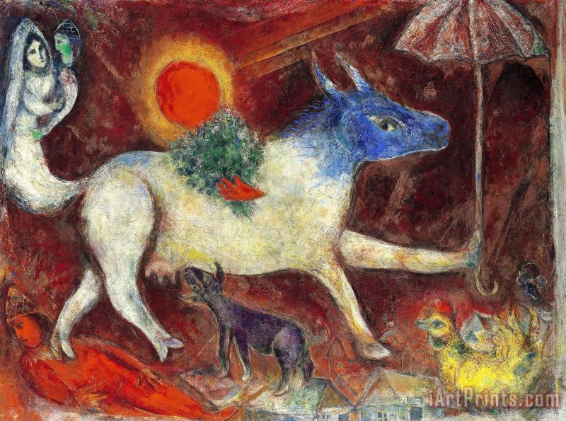 Marc Chagall Cow with Parasol 1946 Art Print