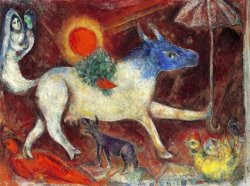 Marc Chagall Cow with Parasol 1946 painting