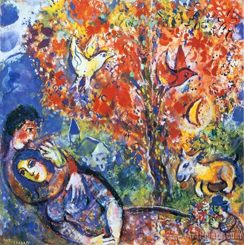Marc Chagall Die Verliebten Art Painting