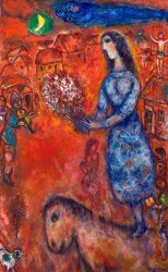 Marc Chagall Fiancee Avec Bouquet, 1977 painting