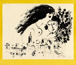 Marc Chagall Figures And Flowers. 1953