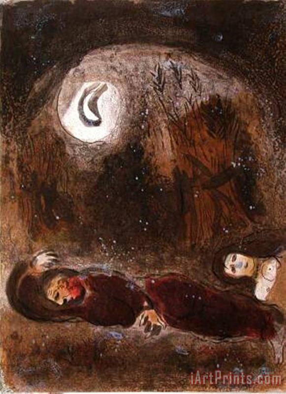 Marc Chagall La Bible Ruth Aux Pieds De Booz Art Painting