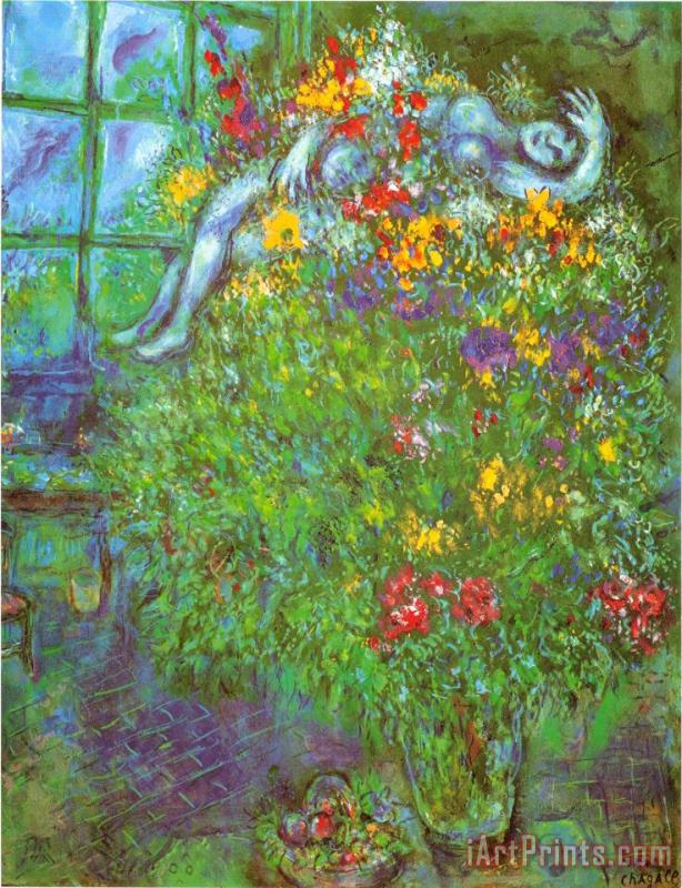 Le Bouquet Ardent painting - Marc Chagall Le Bouquet Ardent Art Print