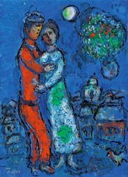 Marc Chagall Le Couple Dans La Nuit, 1978 1980 painting